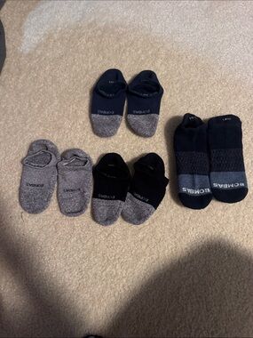 Bombas Men's 3 pairs of No-Show Athletic Socks, 1 pair of ankle athletic socks